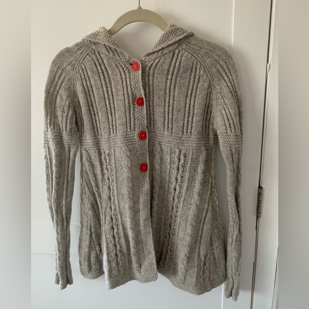 Mini Boden button up, hooded sweater!